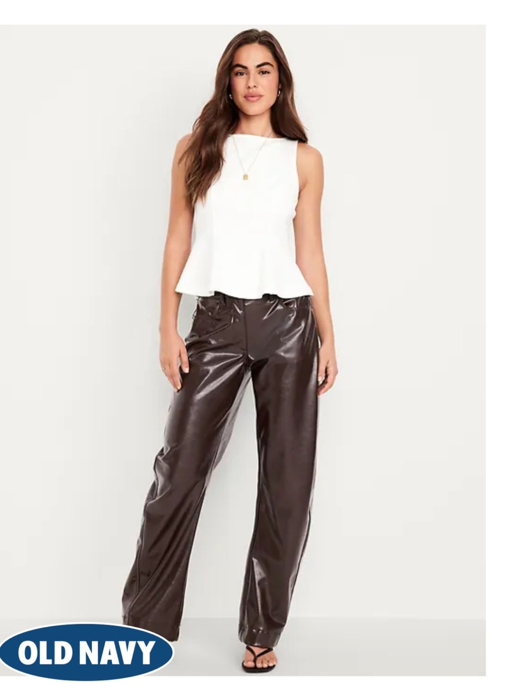 Old Navy High-Waisted Faux-Leather Ankle Barrel Pants
